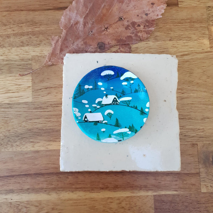 Winter whimsical trinket dishes with different patterns / handmade from polymer clay
