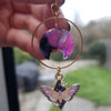 Lavender moons and moths earrings / nature woodlands and forest