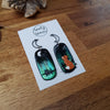 Northern lights and fox earrings - midnight sky background