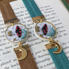 Cinnabar moths and moons elastic ribbon bookmarks / handmade from polymer clay motifs forest