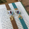 Cinnabar moths and moons elastic ribbon bookmarks / handmade from polymer clay motifs forest
