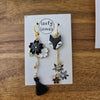 Spring foxes asymmetrical earrings with flowers / nature woodlands and forest
