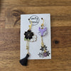 Spring foxes asymmetrical earrings with flowers / nature woodlands and forest