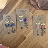 Spring moths and moons asymmetrical earrings / nature woodlands and forest