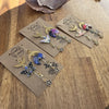 Spring moths and moons asymmetrical earrings / nature woodlands and forest