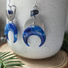 Blue moons earrings with lapis beads / nature woodlands forestcore