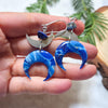 Blue moons earrings with lapis beads / nature woodlands forestcore