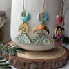 Moons and moths earrings / nature woodlands and forest