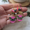 Moons and moths earrings / nature woodlands and forest
