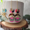 Moons and moths earrings / nature woodlands and forest