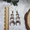 Moons earrings with rhodonite beads / nature woodlands forestcore