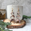 Moons earrings with rhodonite beads / nature woodlands forestcore