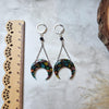 Stained glass effect moons earrings / nature celestial