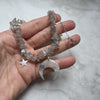 Labradorite Stone Necklace: Polymer Clay Moon Pendant