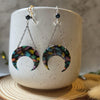 Stained glass effect moons earrings / nature celestial