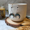 Stained glass effect moons earrings / nature celestial