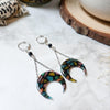 Stained glass effect moons earrings / nature celestial