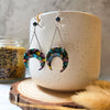 Stained glass effect moons earrings / nature celestial