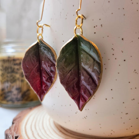Autumn leaf earrings / nature woodlands forestcore