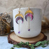 Purple moons with amethyst beads earrings / nature woodlands forestcore