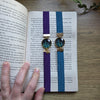 Pine trees with northern lights elastic ribbon bookmarks / handmade from polymer clay motifs forest