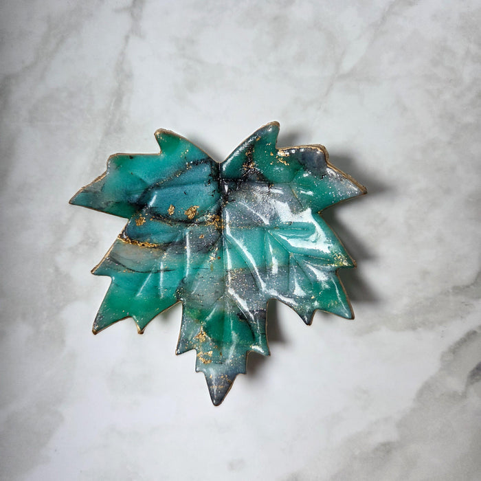 Maple leaf whimsical trinket dish / handmade from polymer clay
