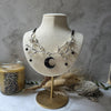 Tree Branches Necklace with Polymer Clay Moon Pendant