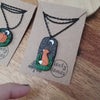 Midnight sky necklaces with foxes or pumpkins / nature woodlands and forest
