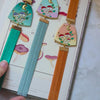 Mushrooms elastic ribbon bookmarks / nature autumn