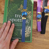 Mountains elastic ribbon bookmarks / handmade from polymer clay leaves motifs forest night landscape moon bookmark
