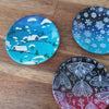 Winter whimsical trinket dishes with different patterns / handmade from polymer clay