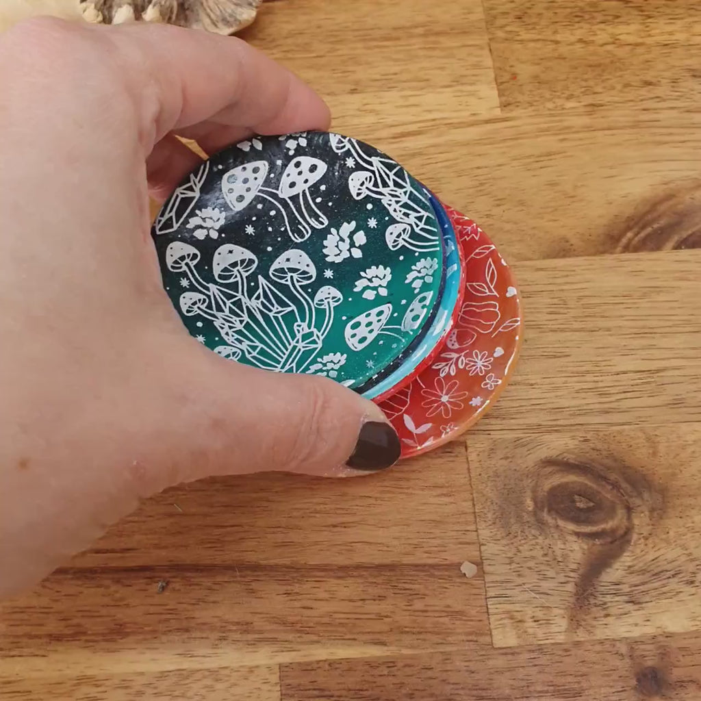 Whimsical trinket dishes with different patterns / handmade from polymer clay