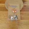 Fox with mushrooms charm necklace / handmade from polymer clay / nature jewelry pendant