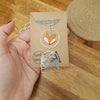 Fox with mushrooms charm necklace / handmade from polymer clay / nature jewelry pendant