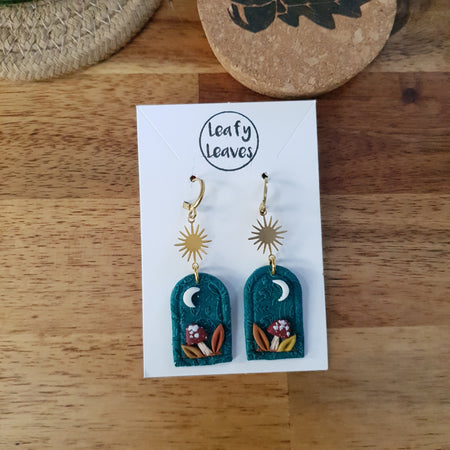 Mystical mushrooms earrings / nature woodlands autumn