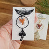 Fox with mushroom charm necklace / handmade from polymer clay / nature jewelry pendant
