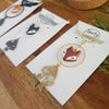 Fox with mushroom charm necklace / handmade from polymer clay / nature jewelry pendant